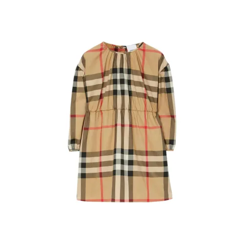 Burberry Бежевые Платья для Детей