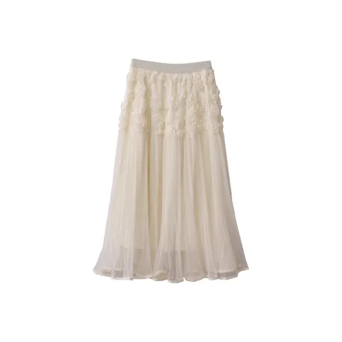 MA JOURNEE Повседневная длинная юбка женская цвет экрю