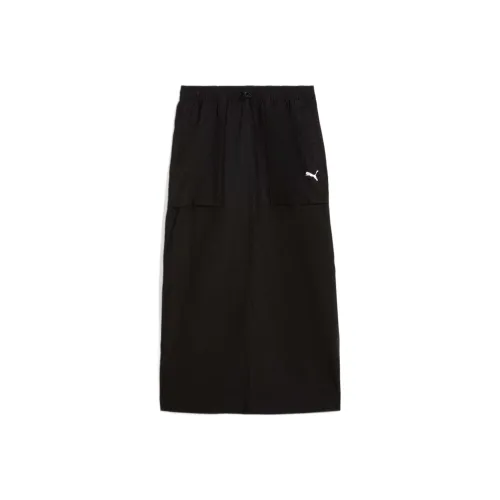 PUMA Черные Женские Повседневные Длинные Юбки
