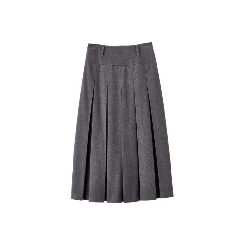 XIANGYING Повседневная длинная юбка женская серая
