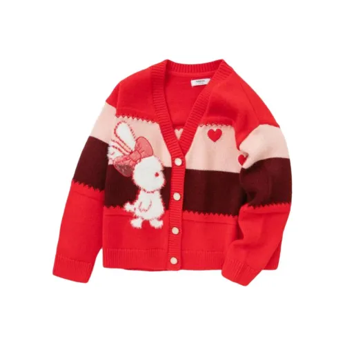 BALABALA Трикотаж Красный тон Милый кролик Детский