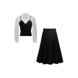 Черный Белый Комплект с эффектом двухслойности