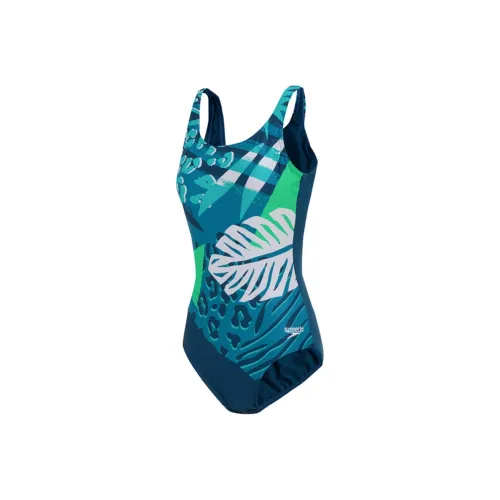 Speedo совместный модель Ван-Пис Купальник Женские Темно-синий
