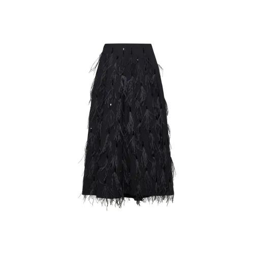 BRUNELLO CUCINELLI FW24 Повседневная длинная юбка женская стальной серый