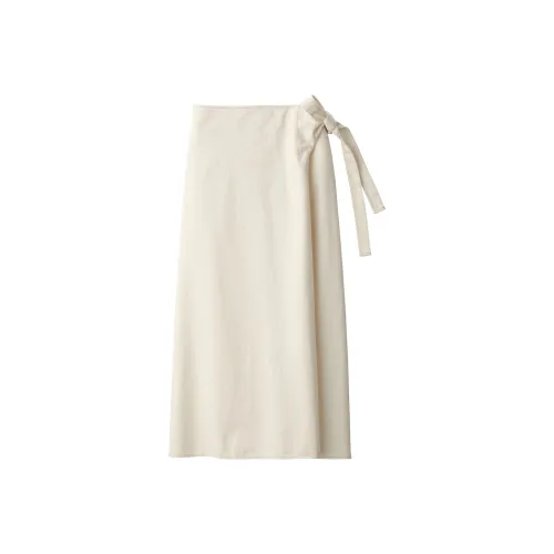 MUJI LABO серия Повседневная Длинная Юбка Женская Экрю