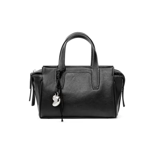 teenmix Сумка через плечо из коровьей кожи маленькая сумка для женщин черный эбеновый