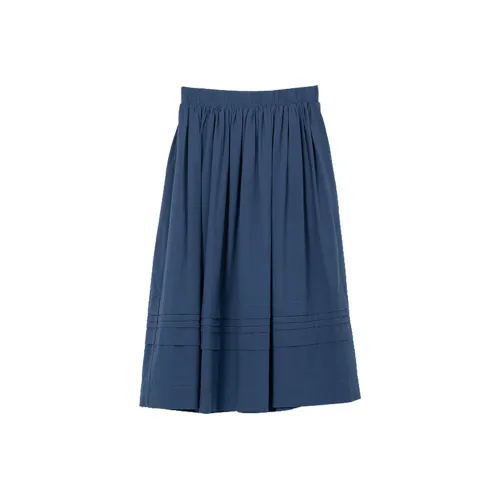 ZIMO Повседневный Длинный Юбка Женские Темно-синий