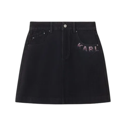 Karl Lagerfeld Джинсовые короткие юбки Женские Черный