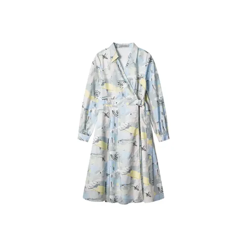 XIRAN Комплект с юбкой Женские Серый Синий Цветочный дизайн