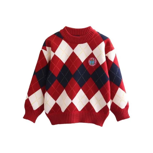 SNOOPY Свитер Трехцветный Ромб Дети Возраст 3-7 Лет