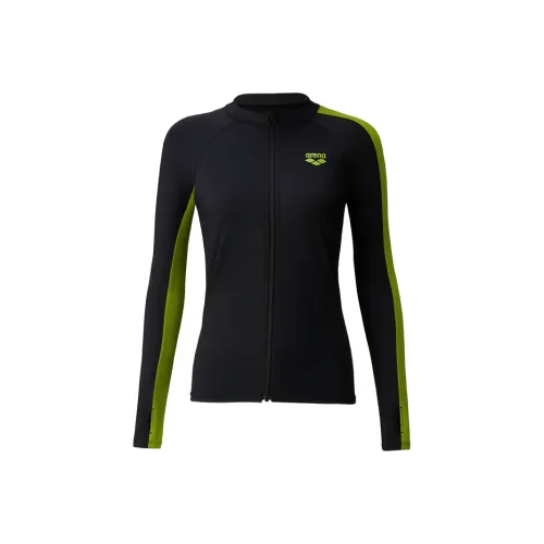 Arena Двухкомпонентный Купальник Женский Черный Зеленый