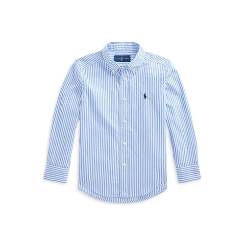 Polo Ralph Lauren Полосы Рубашка Весна Лето и ОСЕНЬ Детский Синий