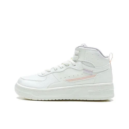 QIAODAN Dry Slip-resistant Abrasion-resistant High Top Скейтборд Кроссовки Женские Белые