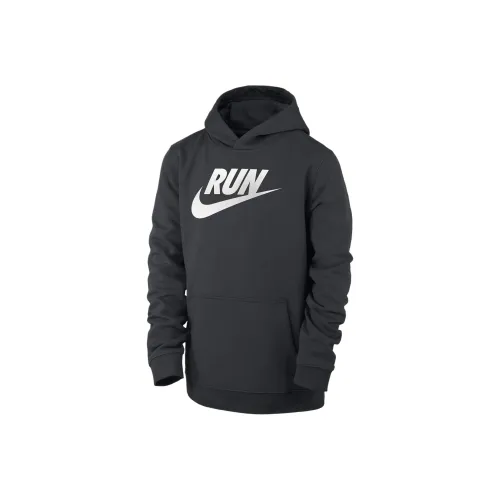 Nike Бег Пуловер Толстовка Hoodie Черный Детский