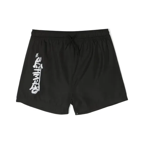 Off Белый Облегающий Детский Купальник Детский Черный