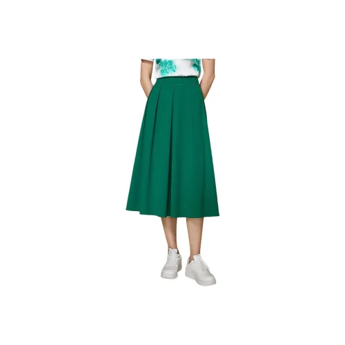 BBLLUUEE Повседневный длинный юбка женский лесной зеленый