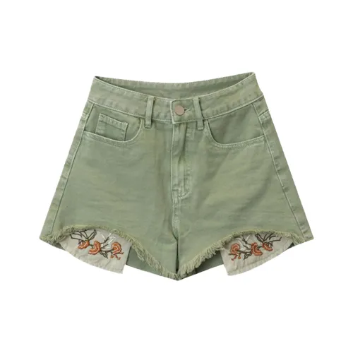 Wbwq Джинсовые шорты Женские Армейский зеленый