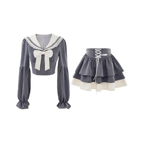 SYEEE WITH U Комплект с юбкой Женские Серый