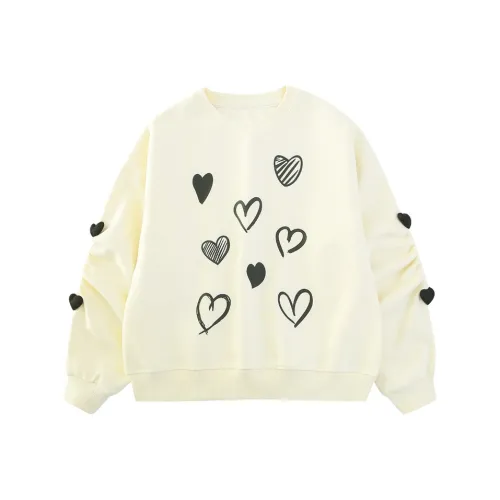 KADING Женский Новинка Сердце Print Sweatshirt Стиль 1802 Абрикос Школьный возраст Свитшоты