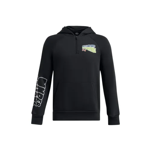 Under Armour Толстовка Rival Fleece Эскиз Пачка с ¼ молнией Черный Подростки