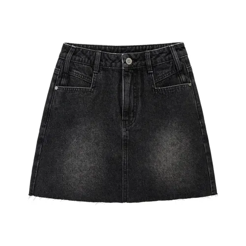 LEDIN Джинсовые короткие юбки Женские Темно-серый