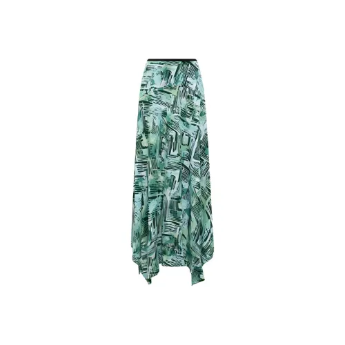 DVF Diane Von Furstenberg SS24 Повседневный Длинный Юбка Женская Элегантная Зеленая