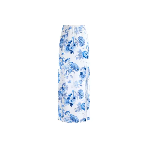 ALICE+OLIVIA Повседневный Длинный Юбка Женская Синяя