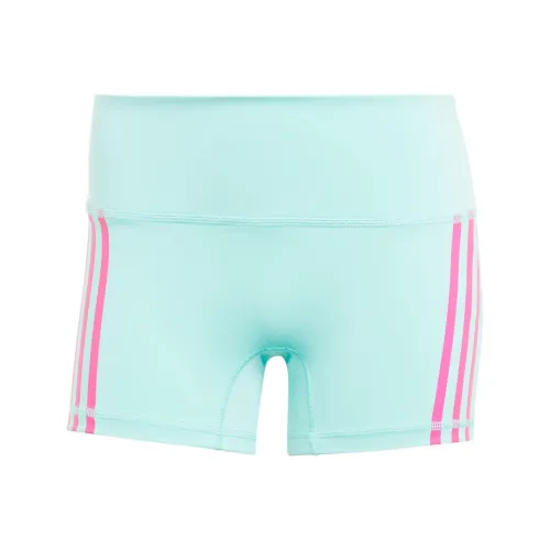 Adidas 3 Stripes Трикотажная ткань Спортивные шорты Женские Блестящий Вода