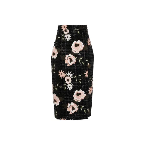 ELIE SAAB Черные Женские Повседневные Длинные Юбки