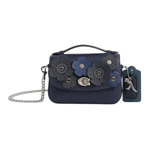 COACH Cassie Кожа Одно Плечо Сумка Мини Женская Морской Синий