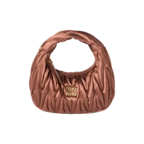 MIU MIU Wander Series Шелковая Сумка на Одно Плечо Мини Женская Какао-Коричневая