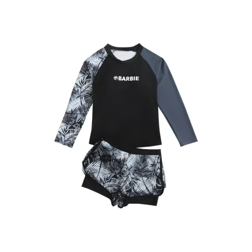 Барби Двухкомпонентный Купальник Женский Черный Серый