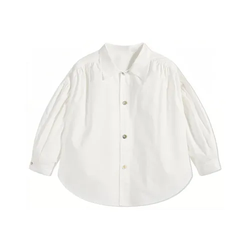 PPVG Однотонная рубашка лето детский белый