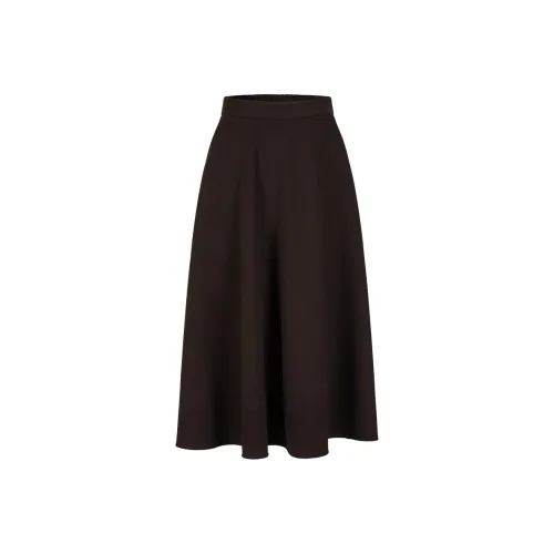 JZ. ANNAKRO Повседневный Длинный Юбка Женская Темно-Кофейный