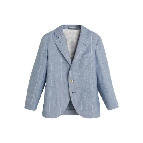 BRUNELLO CUCINELLI SS24 Бизнес-костюм Пальто Синий Детский