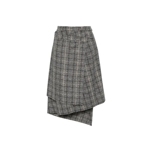 R13 FW24 Повседневный Длинный Юбка Женские Серый