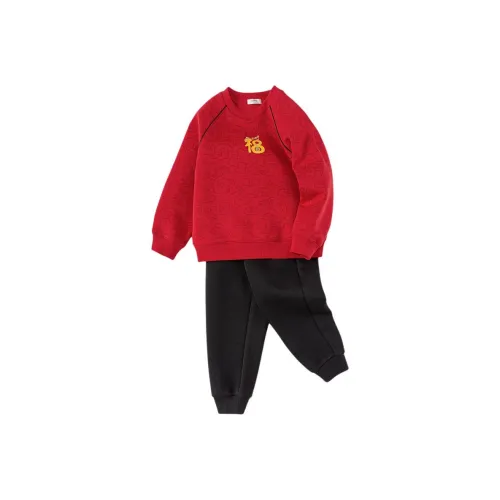 BALABALA Повседневная спортивная одежда Красный черный Тон Дети Возраст 3-7 лет