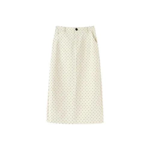 SHIRAN Повседневная длинная юбка женская праздничная в горошек