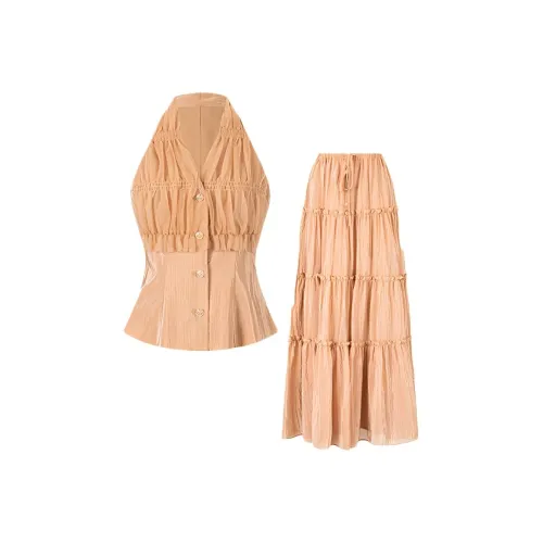 QIAOMONVHAI Комплект с юбкой Женские Оранжевый