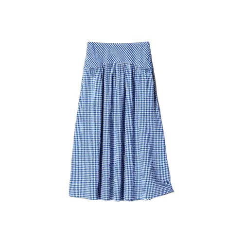 UNIQLO Повседневная длинная юбка женская королевский синий