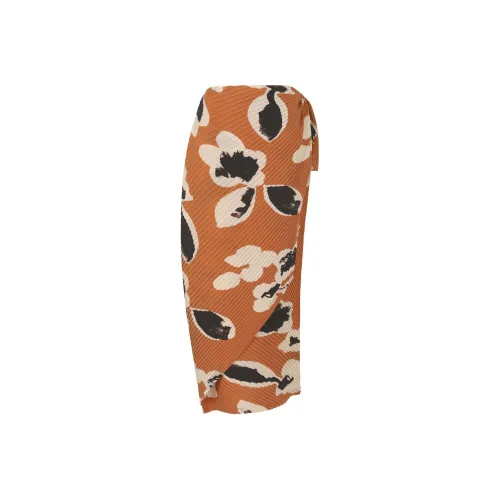 ISSEY MIYAKE Повседневный Длинный Юбка Женские Коричневый