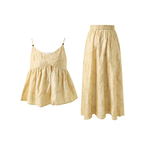 3COLOUR Комплект с юбкой Женские 2 шт Имбирно-желтый