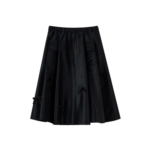 NancyCavally Повседневный Длинный Юбка Женские Черный