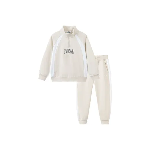 PUMA Повседневная спортивная одежда Sportstyle Series Кофейно-белый Тон Детский