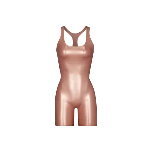 SKIMS Металлик Плавание CYCLE Костюм Ван-Пис Купальник Женские Шампанское Шампанское