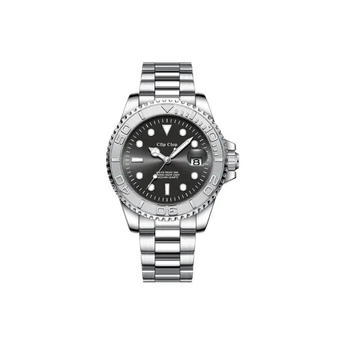 Clip Clop Кварцевый механизм ремешок из нержавеющей стали мужские часы черный циферблат
