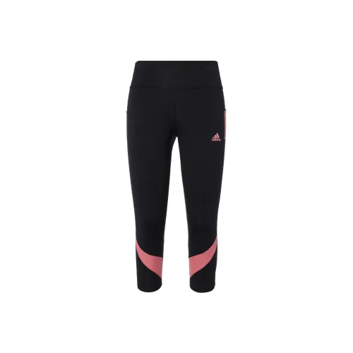 Adidas Черные/Розово-красные Женские Спортивные Брюки