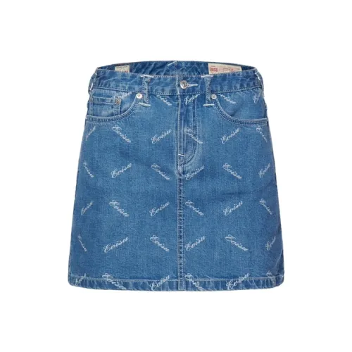EVISU Джинсовый синий Женские Джинсовые короткие юбки
