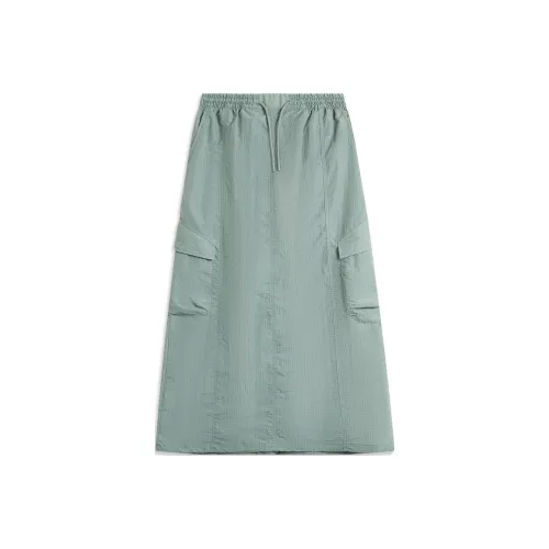 LINING Sports Life Collection Повседневная Длинная Юбка Женская Серый Пена Зеленый