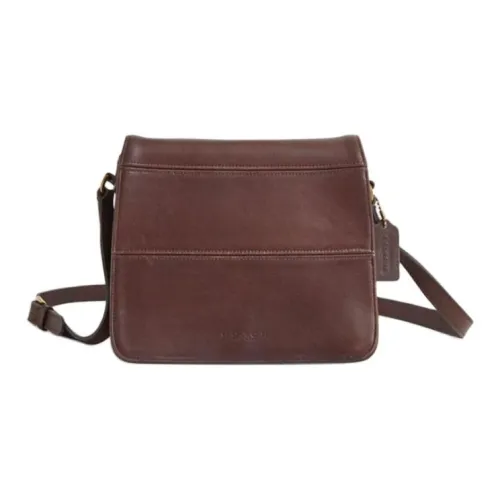 COACH Vintage Этикетка Сумка на плечо Большая Женская Древесный Коричневый